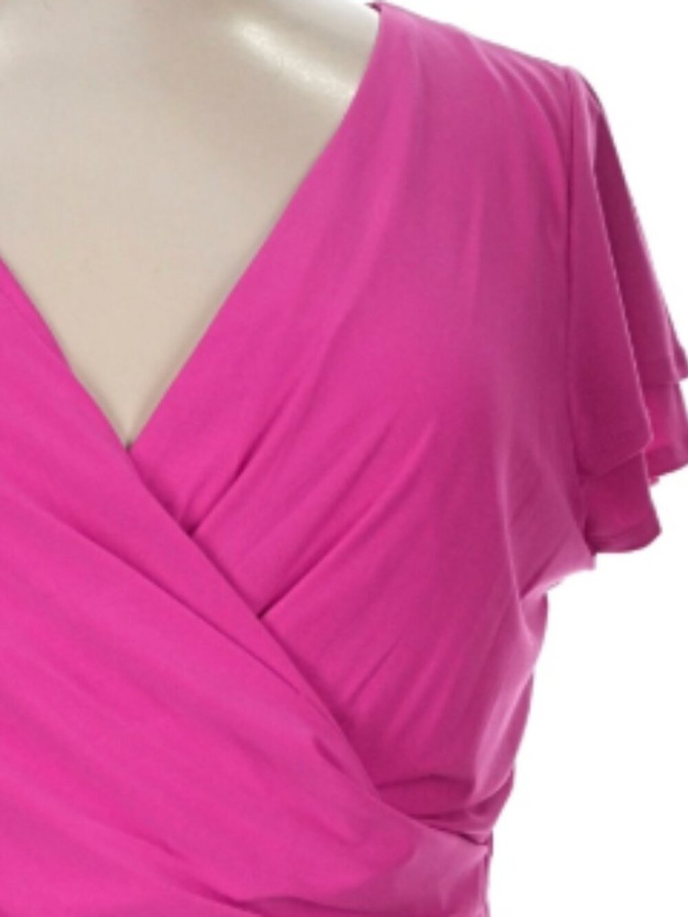 MSK Surplice Pullover Sheath Dress in Hot Pink - Size XL- Like New - Picture 3 of 11